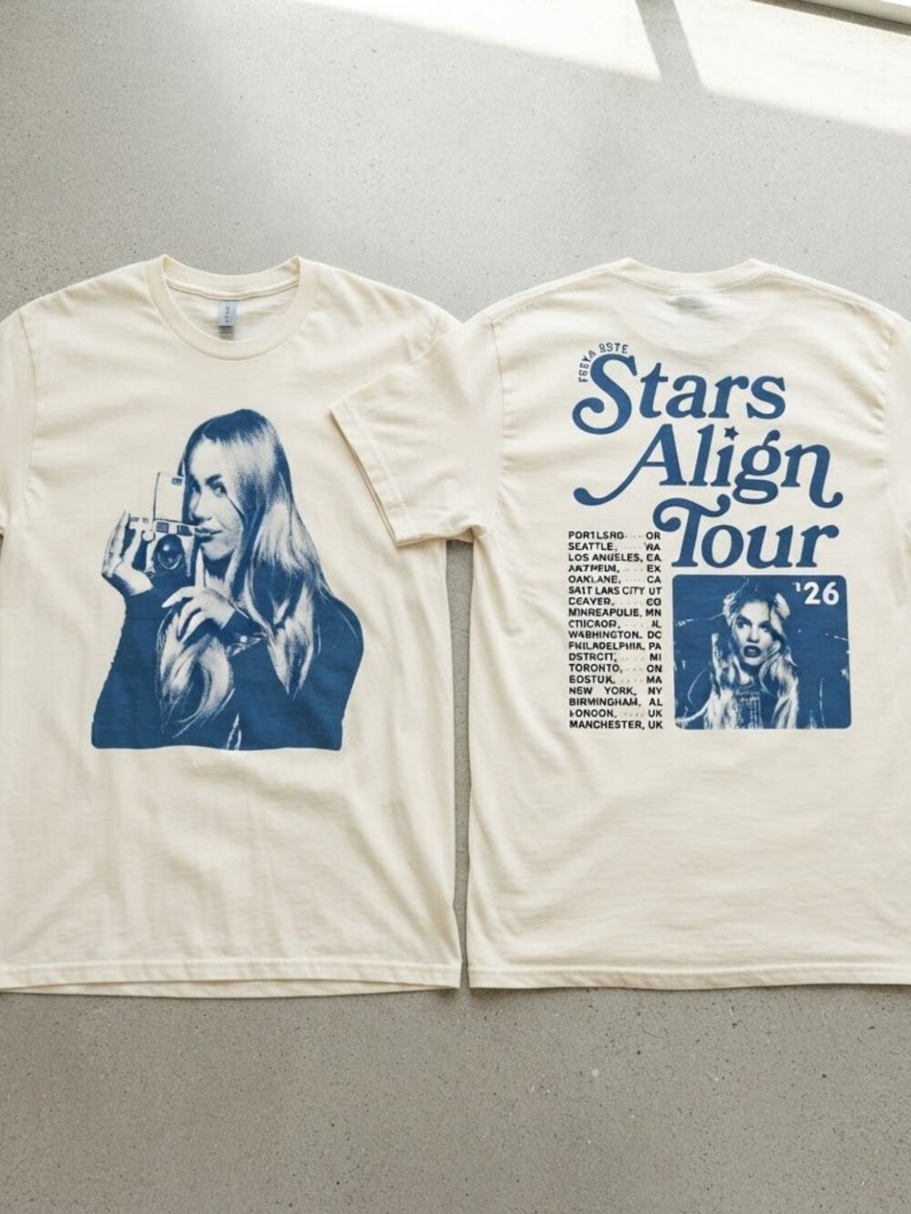 Freya Skye Stars Align Tour 2026 Cream T-Shirt S-4XL